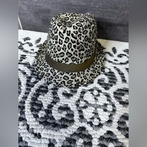 Nicole Marciano Leopard-Print Fedora with Olive Band